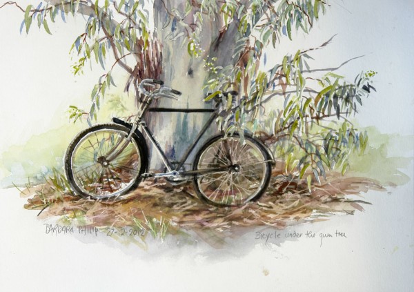 Bicycle under the Tree. 