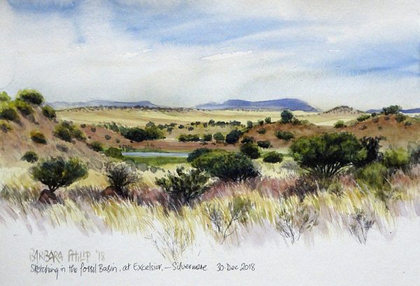Plein-air, view of Fossil Basin, Silvermere
