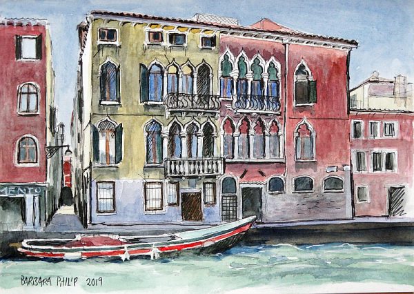 Venice. Italy. Palazzo Cendon, Cannaregio Canal,