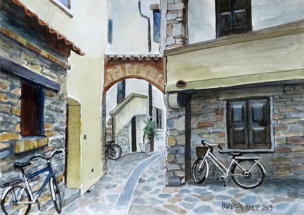 Grado Alley with Bicycles. Italy