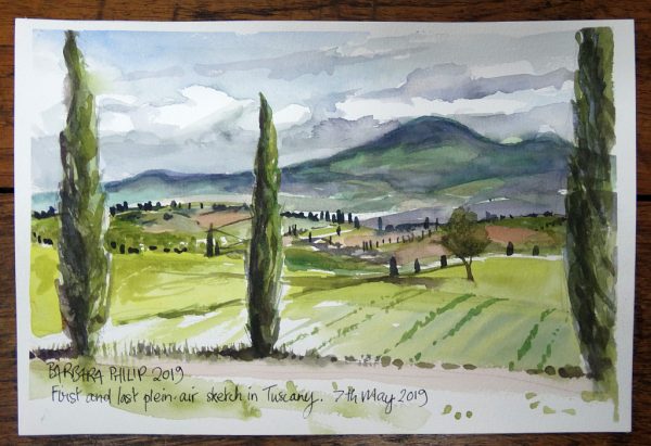 Tuscany, plein-air sketching.