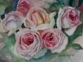 pink roses. painting