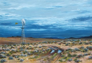 Oil painting of the Karoo. South Africa