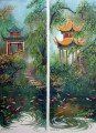 Paintings of Pavillions & Koi of Changsha, China
