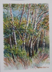 Painting of Poplar trees