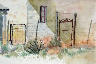 painting of wall and gates